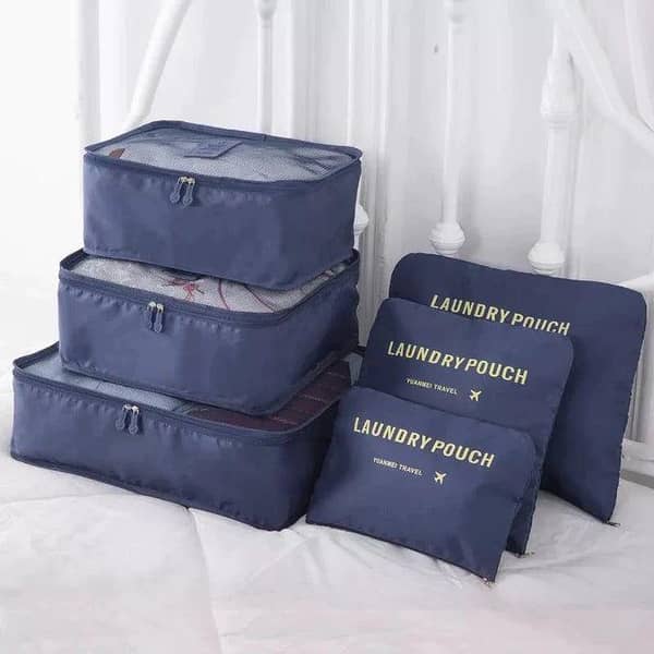 Travel Storage Packing Cubes Set of 6 for Clothes, Shoes, Toiletries and Accessories