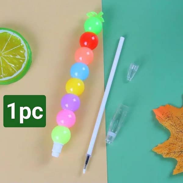 Fancy Pearl Pen for Kids/Students, Mechanical Rainbow Color 0.7Nibs, Non-Sharpening (Set of 4) Multicolor