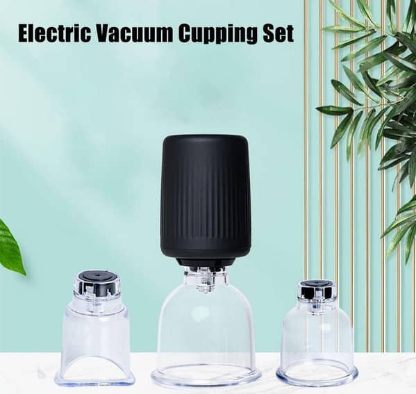 Smart Cupping Device with 6 Vacuum Cups – Electric Cupping Massager and Universal Hajama Kit