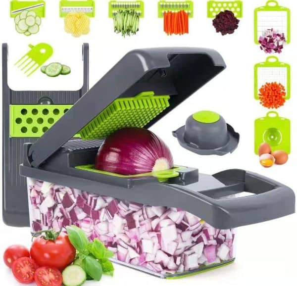 Vegetable Chopper, Onion Chopper, Mandolin Slicer,Pro 10 in 1professional food Choppermultifunctional Vegetable Chopper and Slicer, Dicing Machine, AdjustableVegetable Cutter With Container