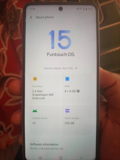 vivo y36   8+8   256gb