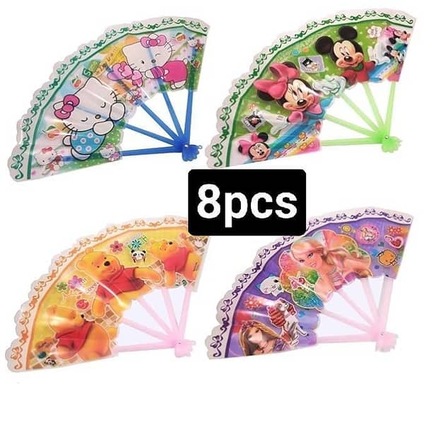Cartoon Hand Held Foldable Plastic Waterproof Hand Fan for Kids – Birthday Return Gift, Party Favors, Theme Decor, Stage Shows