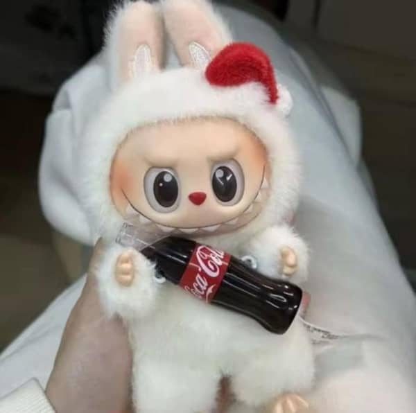 Coca Cola bottle labubu keychain charm