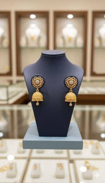 Luxury Gold-Tone Pave Teardrop Earrings with Floating Crystal