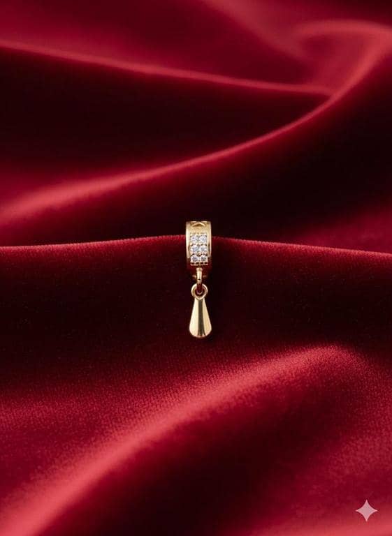 Luxury Gold-Tone Pave Teardrop Earrings with Floating Crystal
