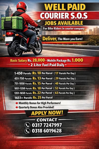 Urgently Hiring Bike Riders – Courier S. O. S