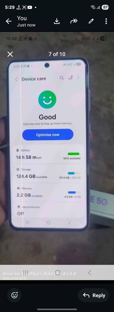 Samsung s21fe 5G 8gb ram 256gb rom life time pta approved ha box bi ha