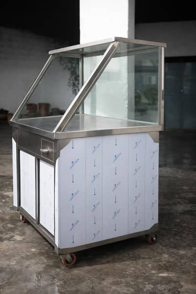 Shop Counter / Display Cabinet – Stainless Steel & Glass