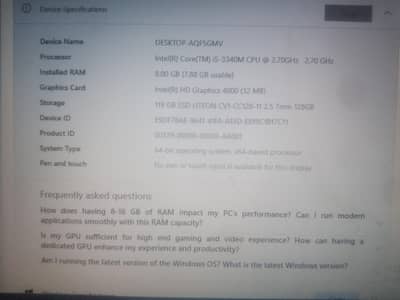 Core i5 3Rd Generation with 128 Gb ssd