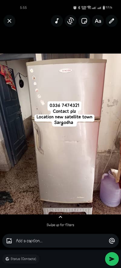 singer fridge for sale