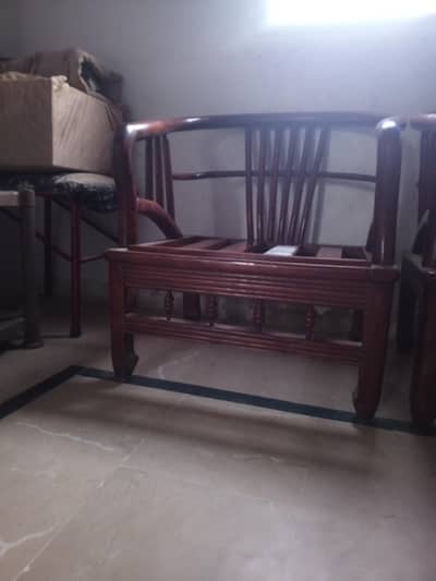 Wooden sofas and chairs