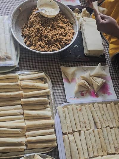 chikan samosa Roll and shami tikki