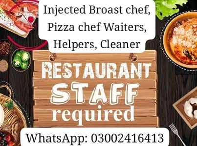 Chefs, Waiters, Helpers and Cleaners required in surjani Karachi