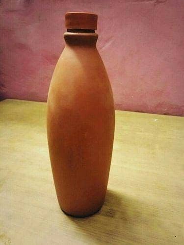 Clay Water bottle, Terracotta Water Bottle, 10 inch height, 3.5 inch weidth, 1.2 litre and 12 inch height, 3.5 inch weidth, 01 litre water capacity, Mitti ki bottle, Healthy water bottle, Eco-Friendly drinking Bottle, Naturally Cool Water