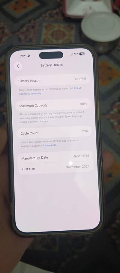 i phone 15 pro max non pta  waterpack  battery health 96 cycle 236