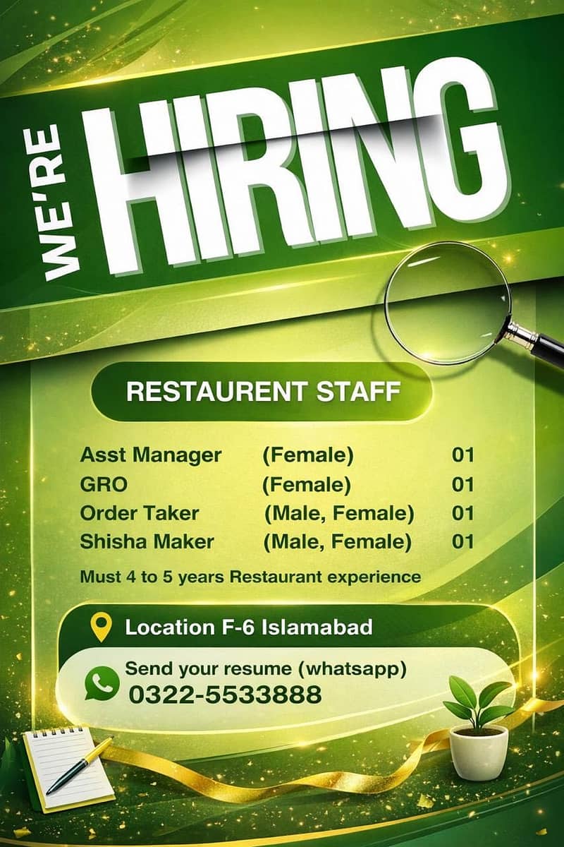 Staff Required 0