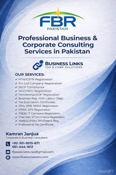 Professional Business & Corporate Consulting Services in Pakistan