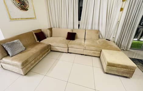 L Shaped Velvet Sofa Set,