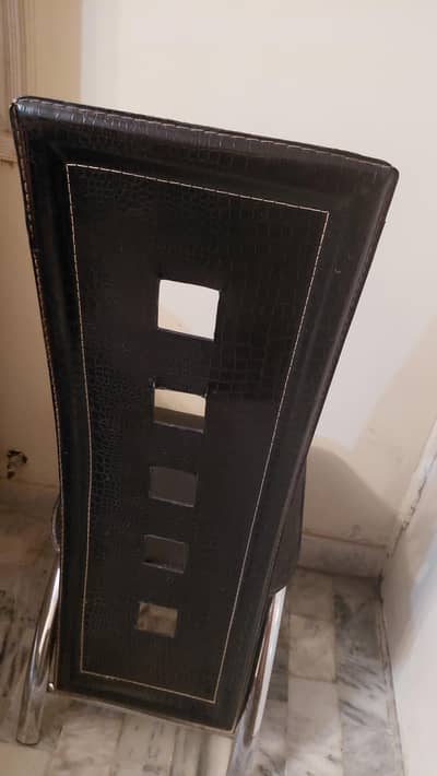 6 chairs steel leathar