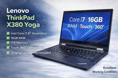 Lenovo ThinkPad X380 Yoga | i7 8th Gen | 16GB RAM | 1TB Memory