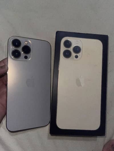 I phone 13 pro max fact unlock goldan color sub sim chalata h 1 years