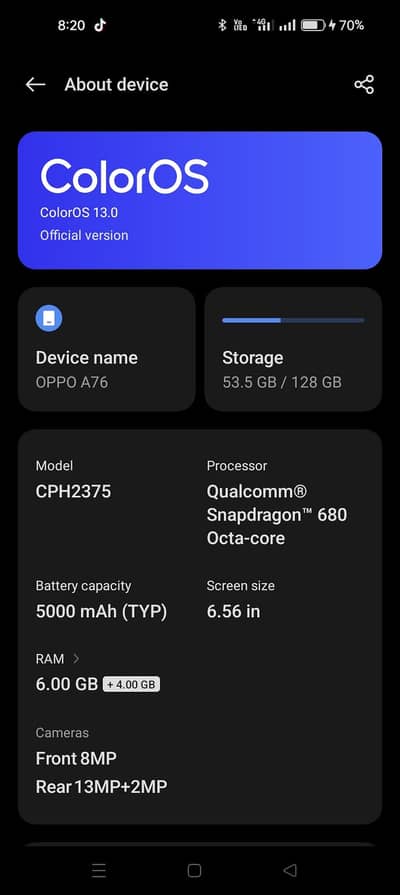 Oppo a76