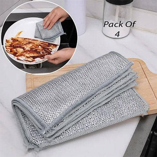 New High Quality Kitchen Steel Mesh Wire DisWasher Cleaning Cloth Piece Pack of 4 in pakistan