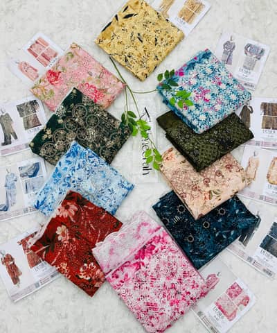 100% Original branded Embroidered 3pc lawn suit Eid collection