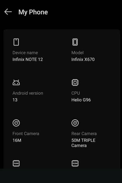 Infinix note 12