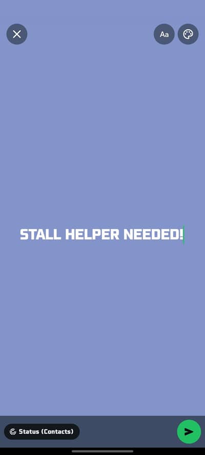Full-Day Stall Helper Needed!!