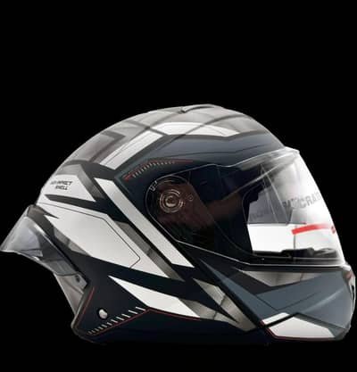 Buraak new super bike flip up helmet long spoiler dot approved