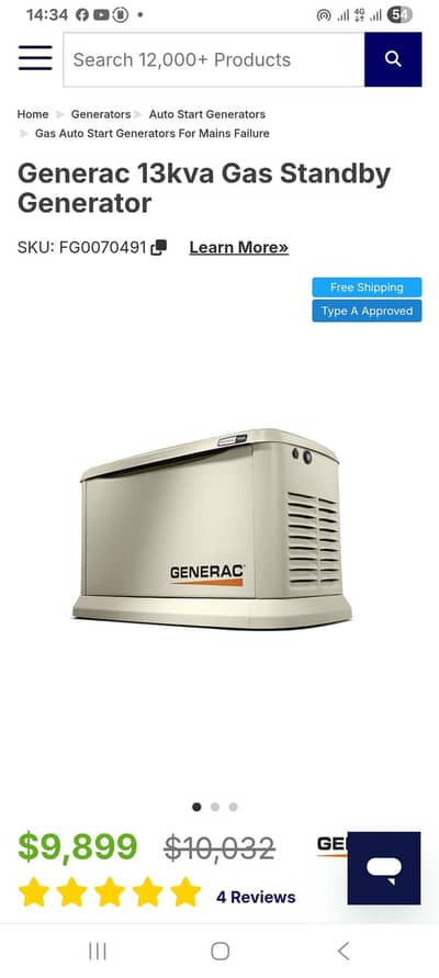 Generac 13kva Gass original set