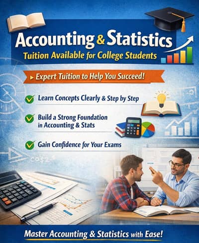 Accounting & Statistics Tution Available