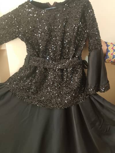 black maxi 4 piece set silk maxi trouser belt & Organza Dupatta