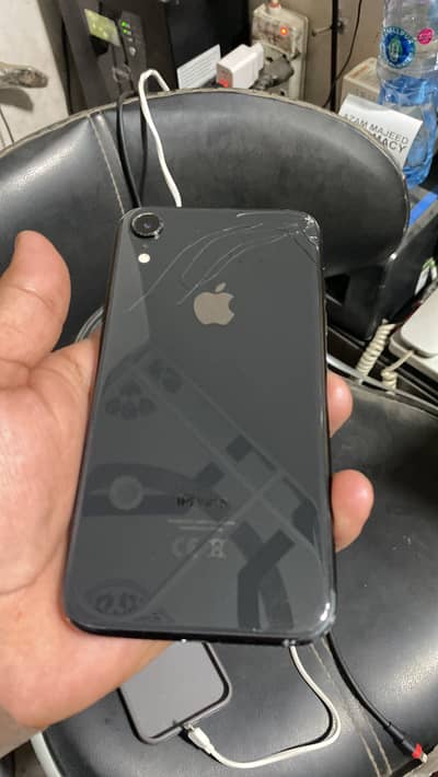 Iphone XR black 64 GB  Dual PTA Water pack. back break B. Health 83%