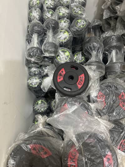 Dumbbells plates and rods