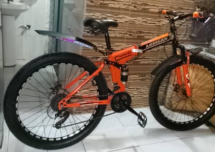 bicycle folding Morgan brand new 2 months used ful size fat tyers