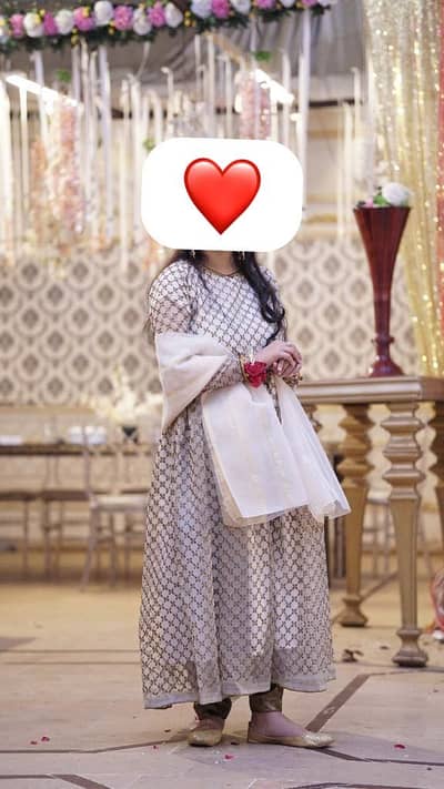 Gorged frok trouser and dupatta