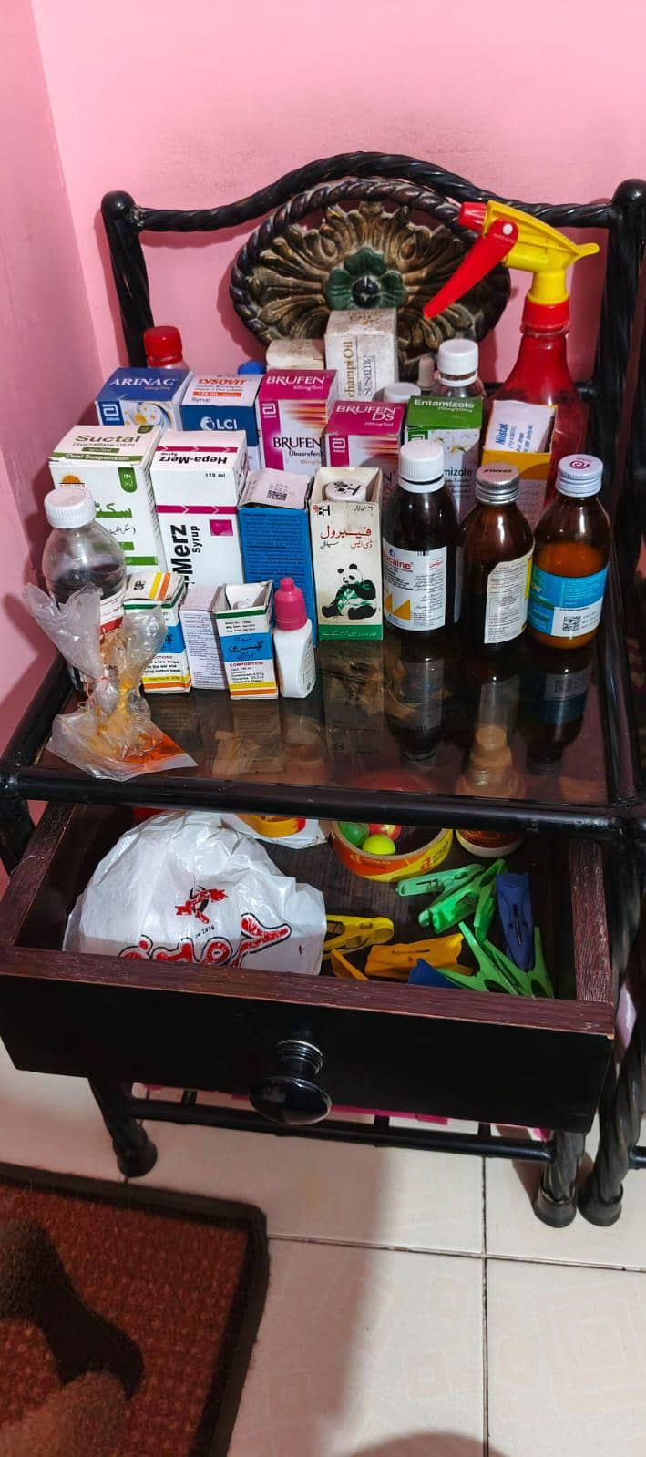 dressing table iron  and side table 12