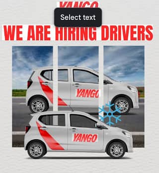 NEED DRIVER FOR YANGO APP CAR SELL NAHI KAR NE ONLY INTERESTED DRIVER