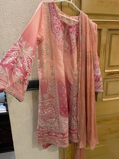 3 piece SANA SAFINA suit Mukesh Dupatta