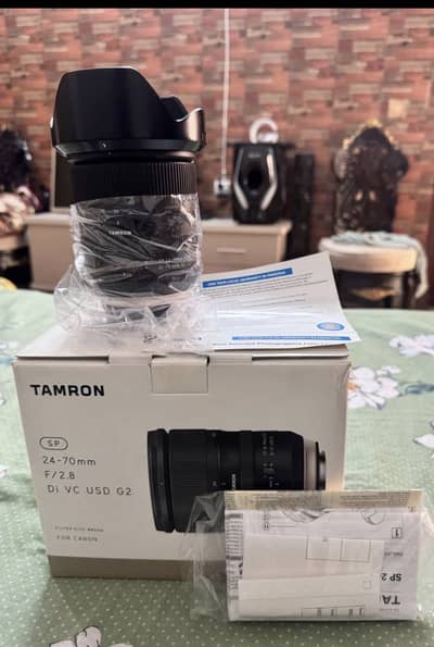 tamron 24-70 2.8 g2 lens canon mount with box
