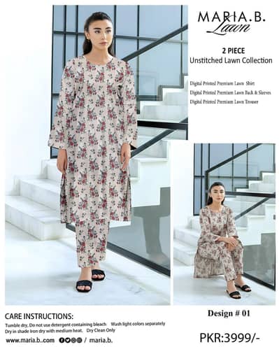 Maria. B. Lawn – 2 Piece Unstitched Lawn Collection