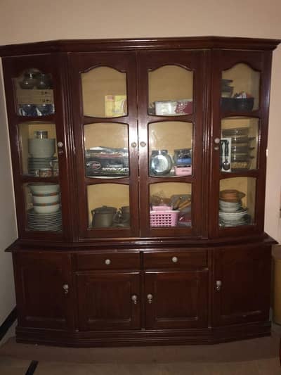 Wooden Showcase for Crockery Dinner Sets Multi Items