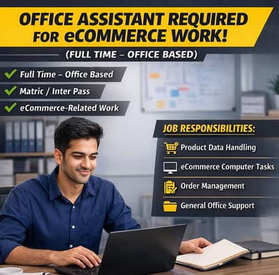 Office Assistant Required for eCommerce Work (Full Time – Office Based