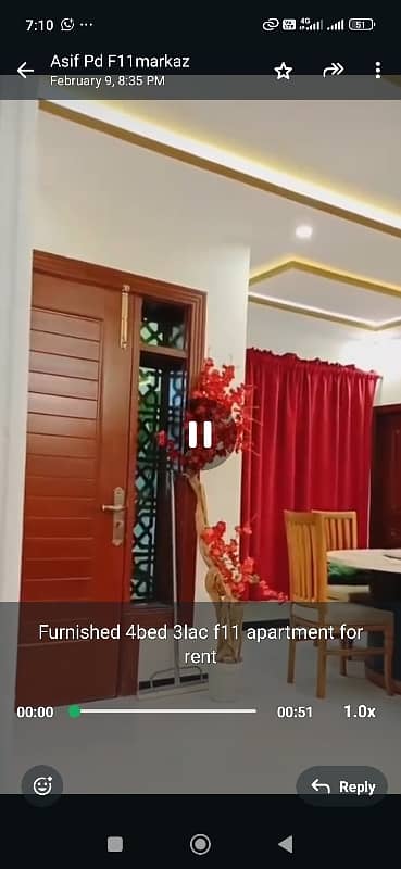 A Beautiful Furnished Four Bed Flat Available For Rent In F11 Markaz