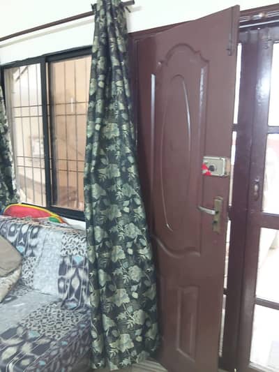 Jacquard Green Curtains