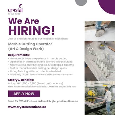 Marble Cutting Operator (Art & Design Work)