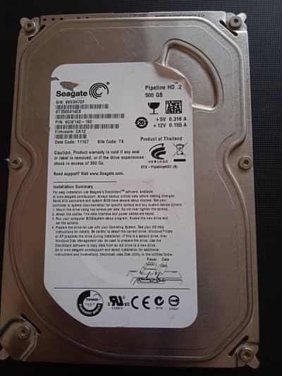 Seagate 500 gb Hdd