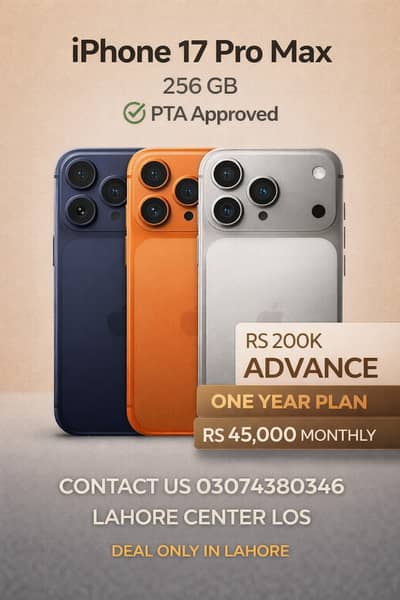 Apple iPhone 17 Pro Max Pta Approved On Easy Installment Plan